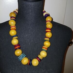Wooden beaded necklace 22 inches S1 116